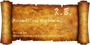 Kozmáry Barbara névjegykártya